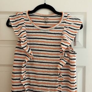 J Crew Linen ruffle top